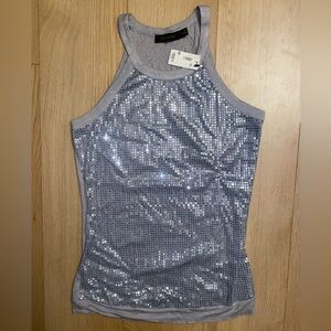 The Limited Light Gray Women's Sequin Tank Top